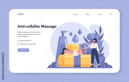Massage and masseur web banner or landing page. LPG massage