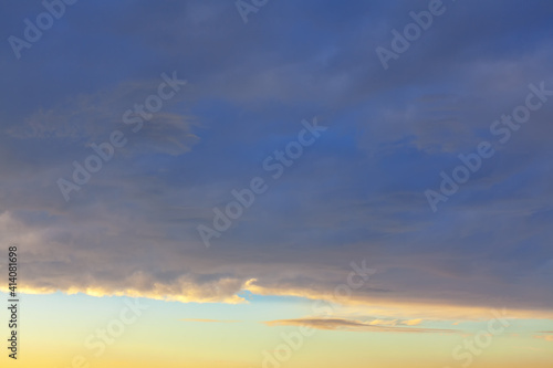 Clouds in soft light . Morning Sky Background