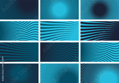 curves variations blue shades
