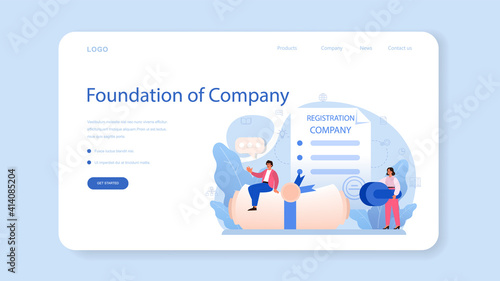 New company registration web banner or landing page