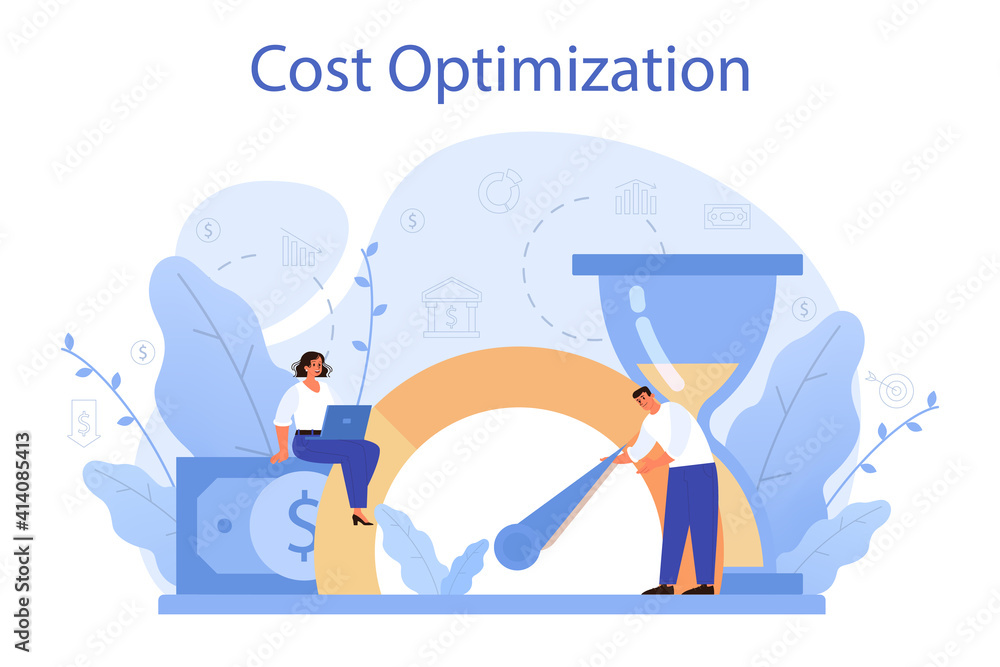 Cost optimization concept. Idea of financial and marketing strategy