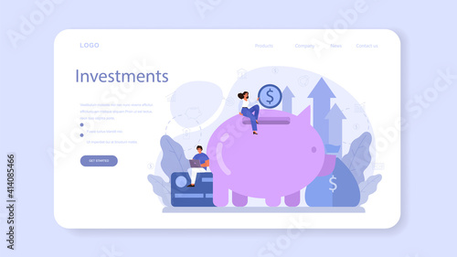 Crowdfunding web banner or landing page. Financial support