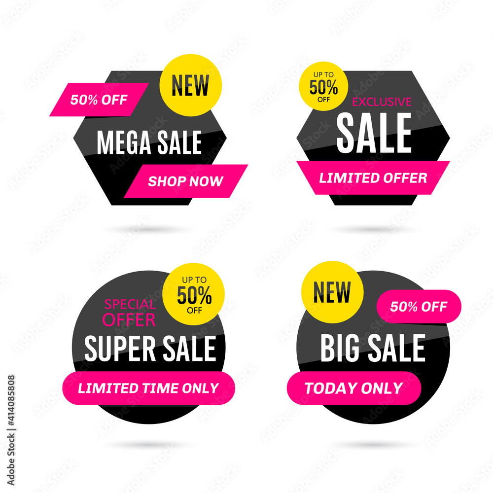 Set of sale banners isolated on white background Set of sale banners isolated on white background