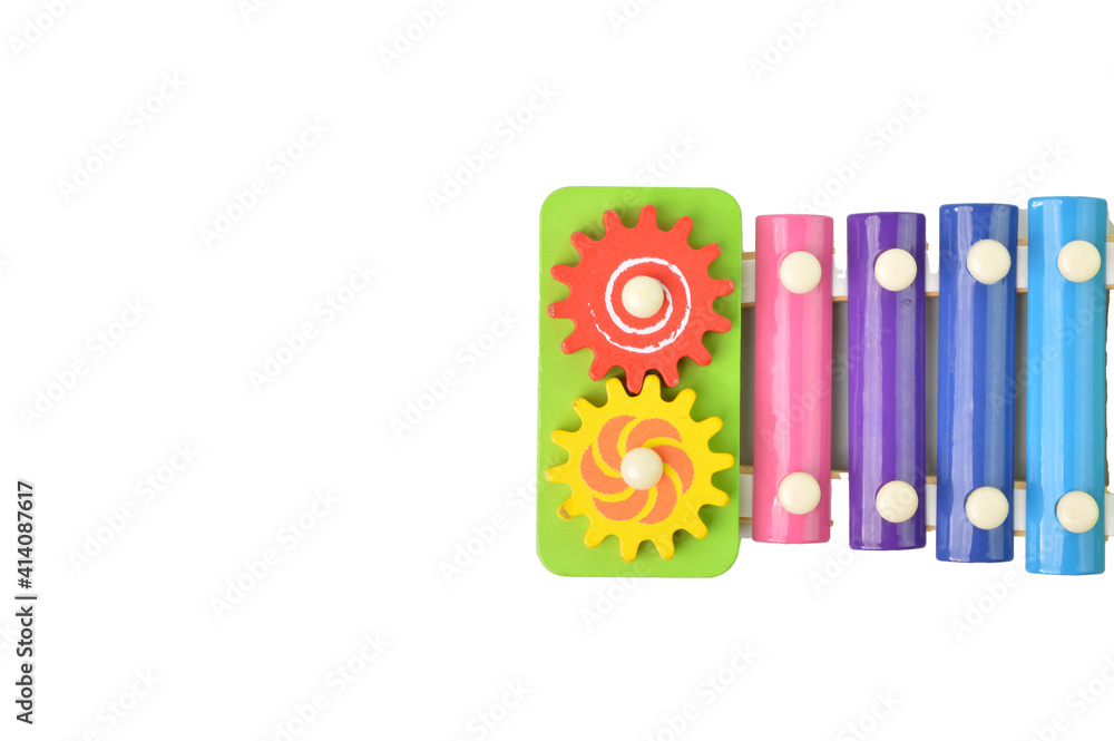 Wooden xylophone isolated on a white background Wooden xylophone isolated on a white background