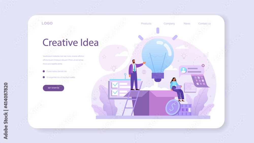 Idea web banner or landing page. Creative innovation and brainstorm. Idea web banner or landing page. Creative innovation and brainstorm.