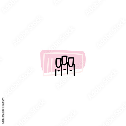 logo for online shop, manicurist logo. Contemporary modern trendy vector logo. Highlight cover background. Beauty icon.
