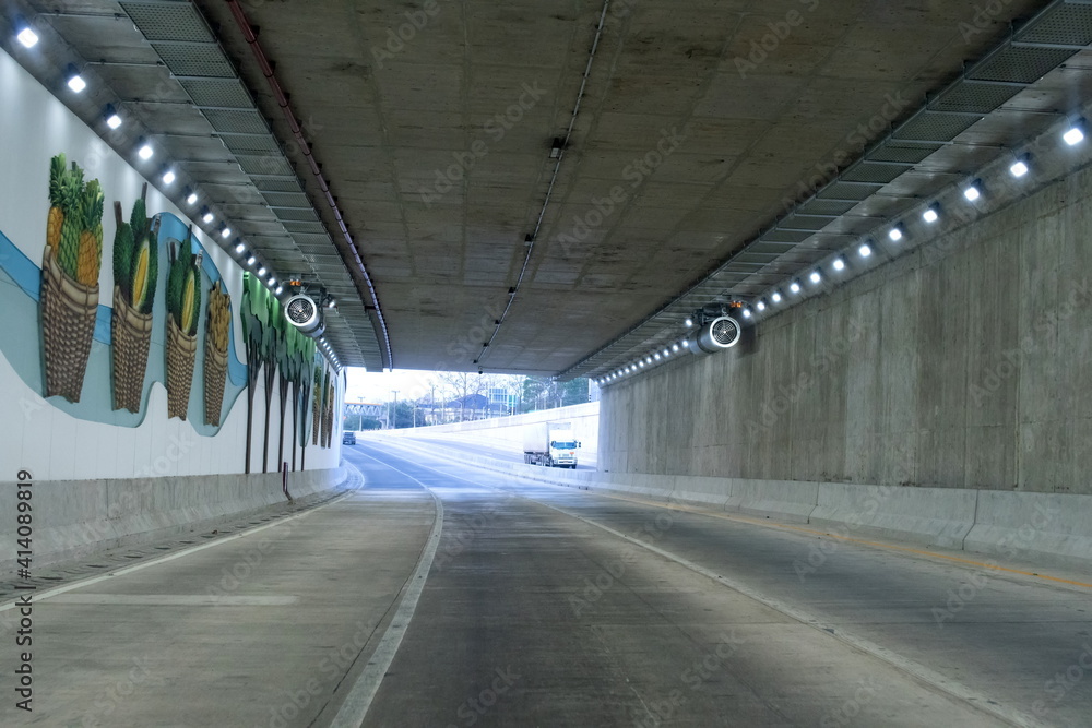 Highway tunnel in thailand Underpass to solve intersection problems