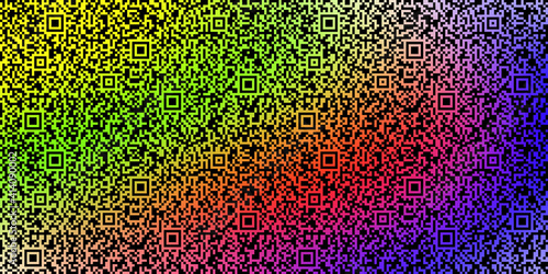 Multicolor vector background, banner. Fantasy on the theme of QR code.
