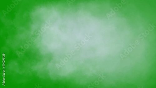 Moving white fog motion graphics with green screen background photo