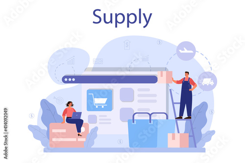 Supply concept. B2B idea, global logistic and transportation service.