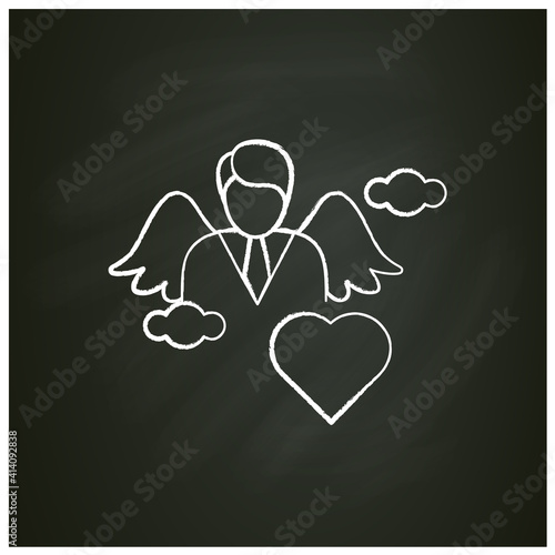 Spiritual identity chalk icon. Personal growth concept. Self identity. Meaning and ultimate existence purpose . Growth plan. Isolated vector illustration on chalkboard
