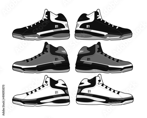 Sports basketball shoes design vector template