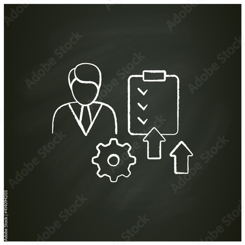Personal development chalk icon. Personal growth concept. Self improvement and self realization. Growth plan. Quality of life. Isolated vector illustration on chalkboard