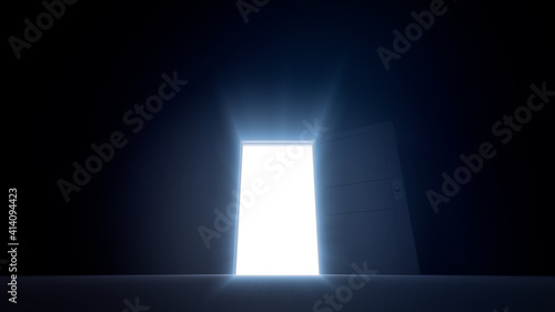 Door Opening to the brilliant Future, way to Heaven and Success. 3D illustration © bluebackimage