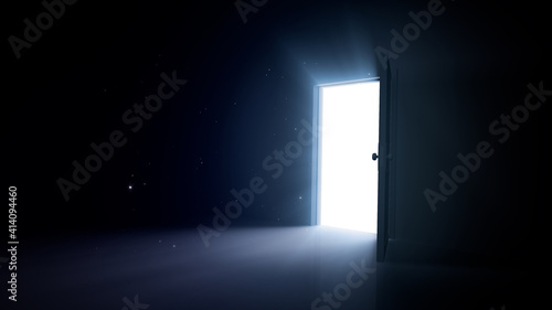 Foto Door Opening to the brilliant Future, way to Heaven and Success