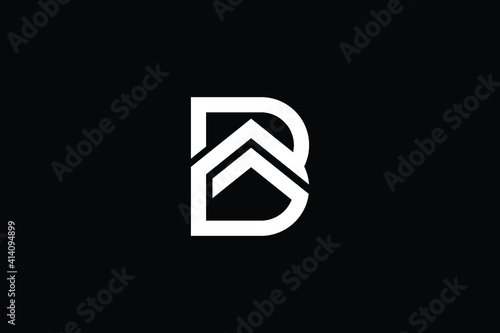 Logo design of B BB in vector for construction, home, real estate, building, property. creative elegant Monogram. Premium Business home logo icon. White color on black background photo