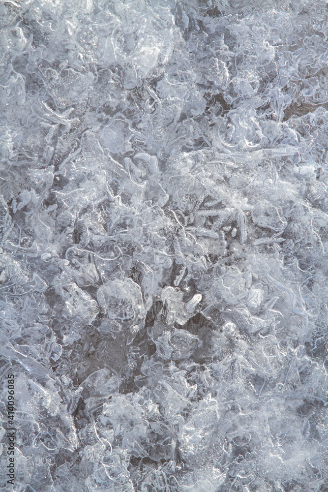 ice pattern with air bubbles