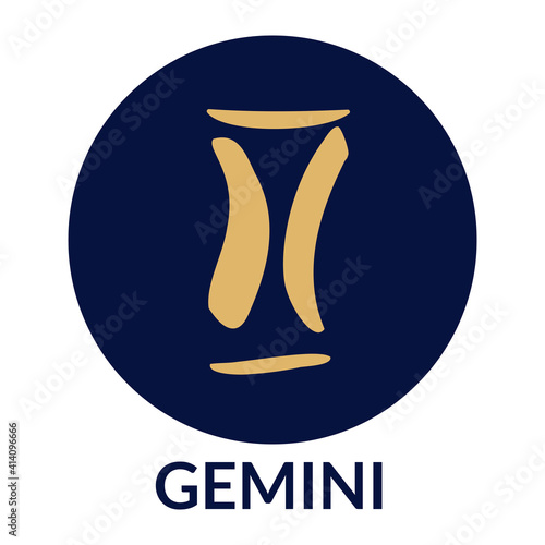 Gemini zodiac sign is isolated. Astrology. The science of the stars.