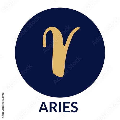 Aries zodiac sign is isolated. Astrology. The science of the stars.