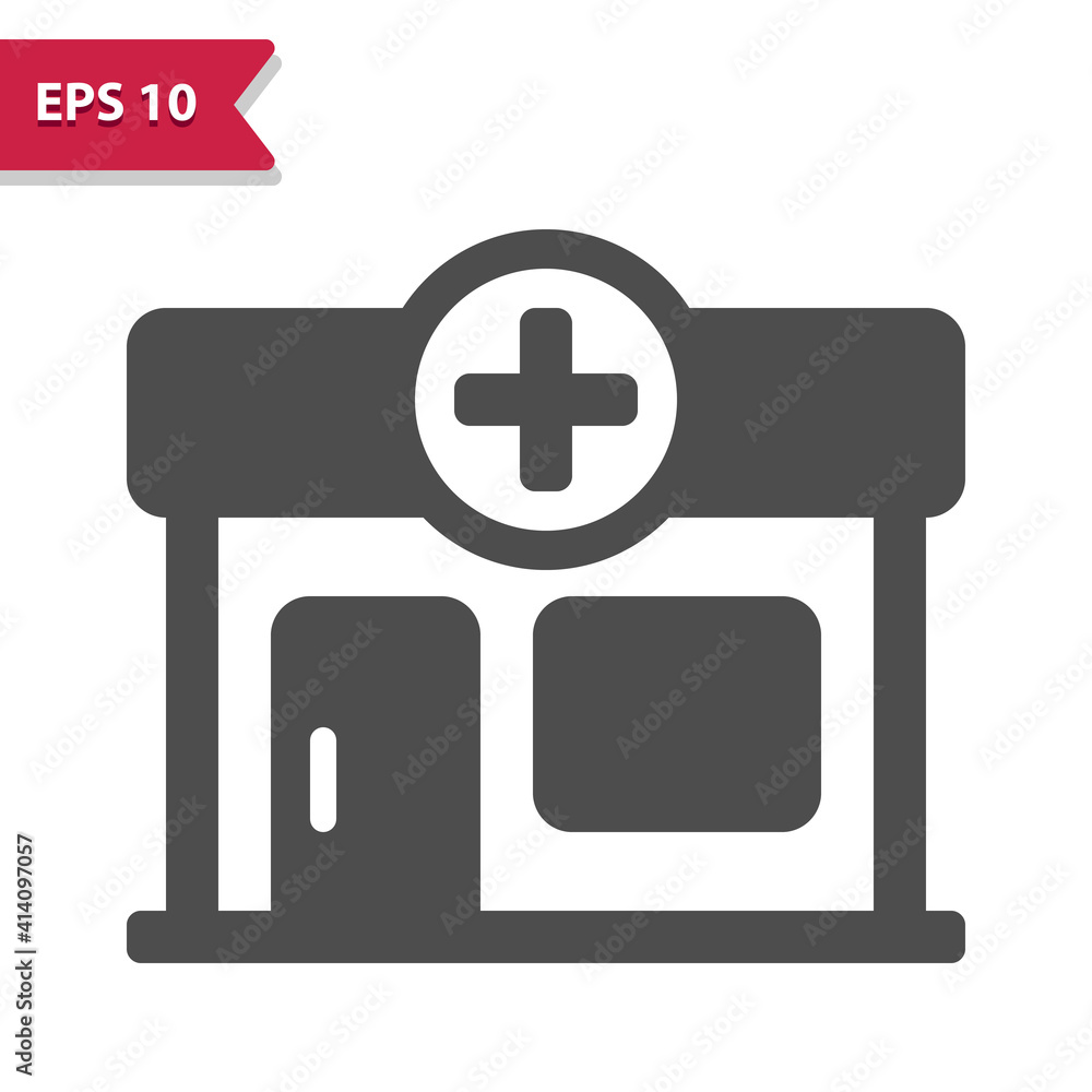 Pharmacy, Clinic, Hospital Building Icon Pharmacy, Clinic, Hospital Building Icon