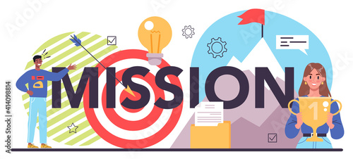 Business incubator typographic header. Project mission. Successful strategy