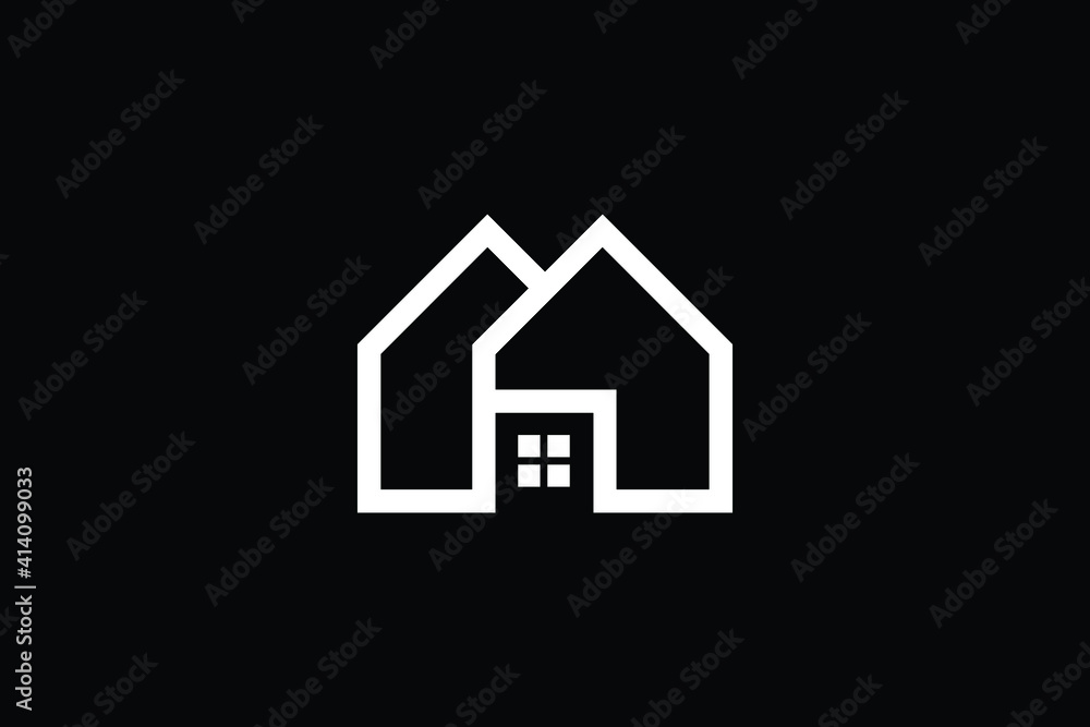 Logo design of M MM in vector for construction, home, real estate, building, property. creative elegant Monogram. Premium Business home logo icon. White color on black background Logo design of M MM in vector for construction, home, real estate, building, property. creative elegant Monogram. Premium Business home logo icon. White color on black background