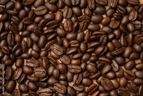 coffee beans close up from above