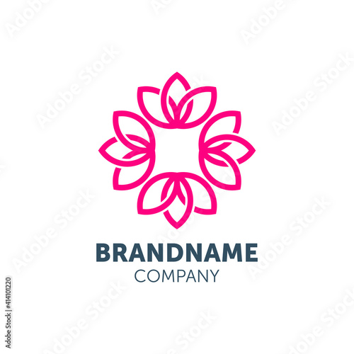 Flower logo design with geometry