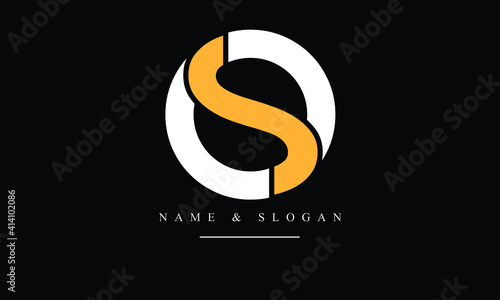 OS, SO, O, S abstract letters logo monogram