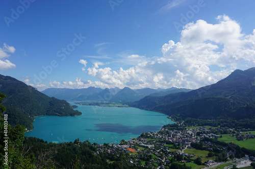 Scenic view of a lake Wolfgangsee