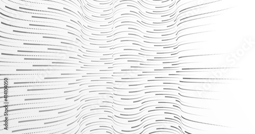 Technology vector abstract background with lines big data flow, 3D abstraction of nanotechnology and science, electronics and digital style, wire net dimensional perspective.