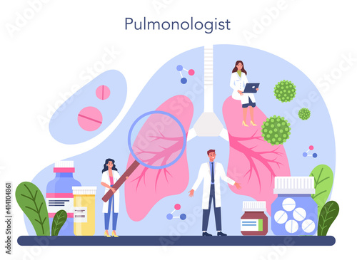 Pulmonologist. Idea of health and medical treatment. Healthy pulmonary
