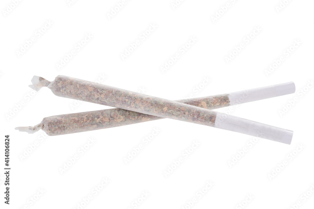 Marijuana joints isolated on white background Marijuana joints isolated on white background