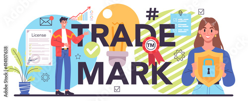 Trade mark typographic header. Business start up, design