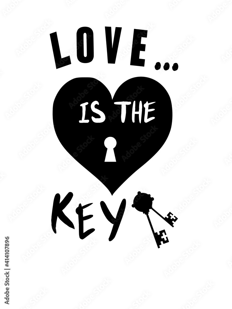 slogan design Key to unlock heart. slogan design Key to unlock heart.