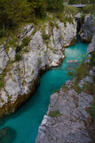 Velika Korita oder große Schlucht von Soca-Fluss, Bovec, Slowenien. Julianische Alpen	