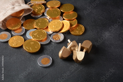 фотографія Hanukkah Chocolate shekel Coins