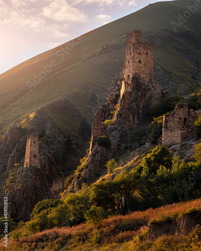 ruins of an old castle in ingushetia