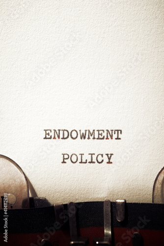 Billede på lærred Endowment policy text