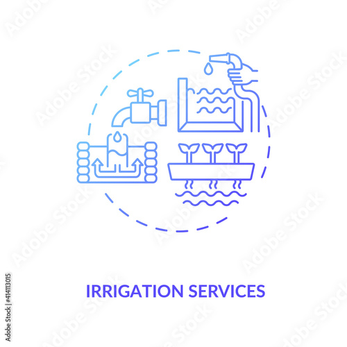 Ways to accelerate modernization of irrigation concept icon. Water power technology idea thin line illustration. Providing irrigation service. Vector isolated outline RGB color drawing