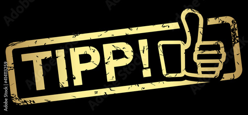 gold stamp with text Tipp!