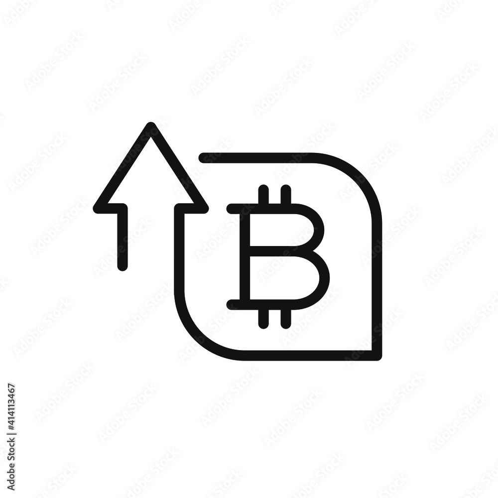 Bitcoin growth icon concept isolated on white background. Vector illustration Bitcoin growth icon concept isolated on white background. Vector illustration