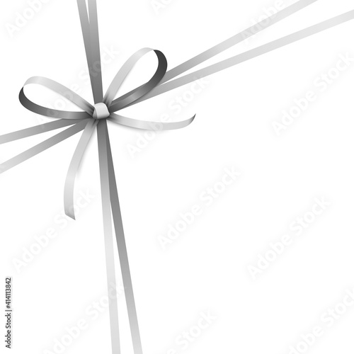 silver colored ribbon bow