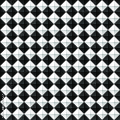 Black and white geometric seamless  background. 3d