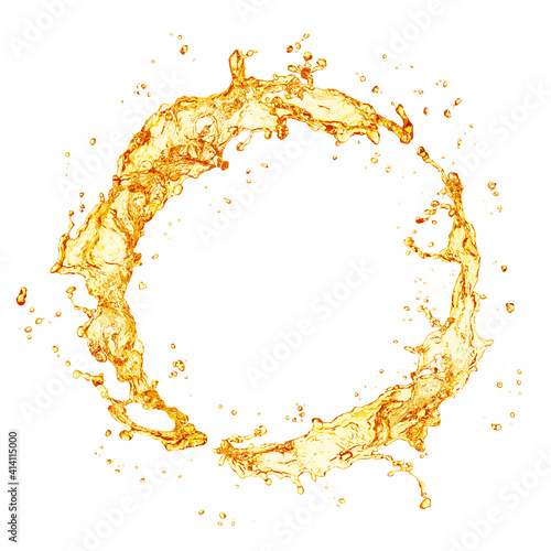 Orange juice splash on white background
