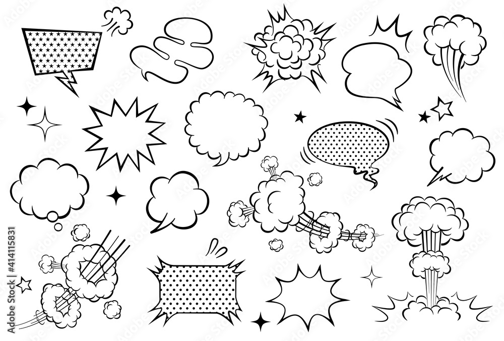 アメコミ風吹き出し素材セット Stock Vector Adobe Stock アメコミ風吹き出し素材セット Stock Vector Adobe Stock