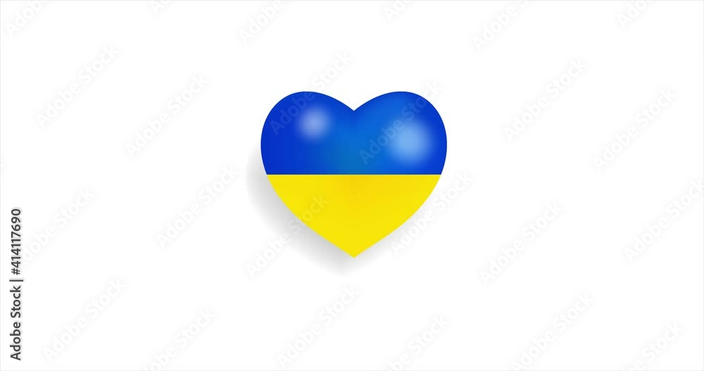 Heart beating with Ukraine flag. 3D Seamless Animation. Loopable animation of rendered heart on white background. For mailing, greeting card, web site, shop… Heart beating with Ukraine flag. 3D Seamless Animation. Loopable animation of rendered heart on white background. For mailing, greeting card, web site, shop…
