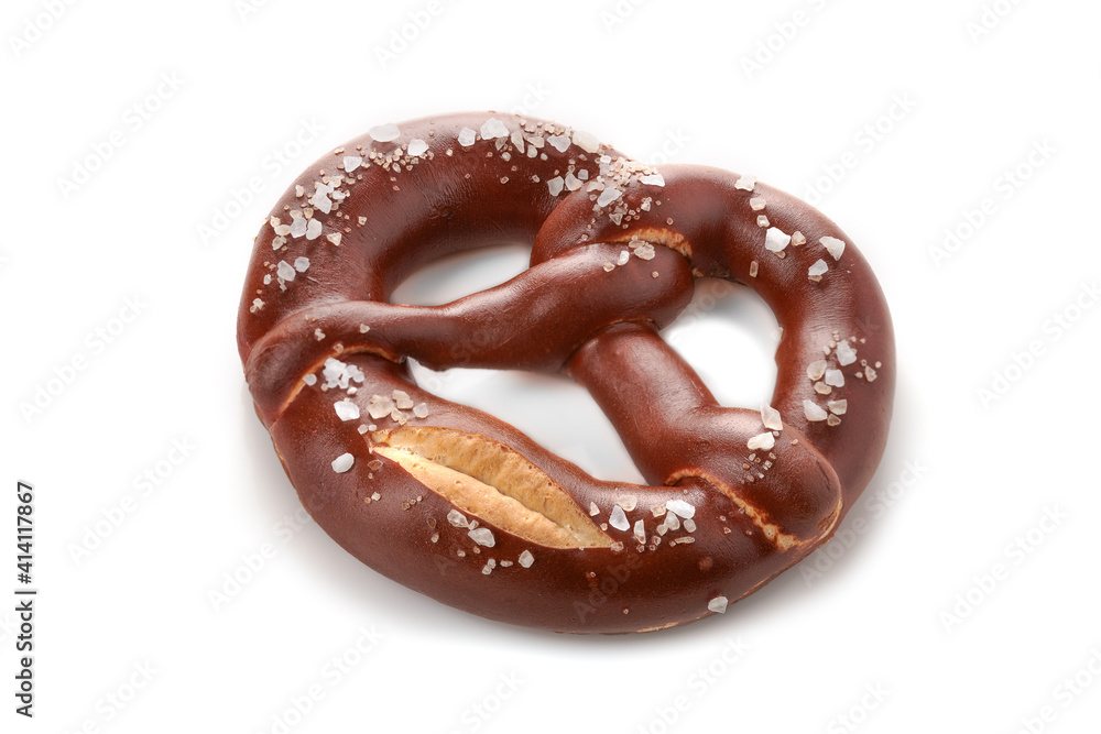 pretzels with salt on a white background pretzels with salt on a white background
