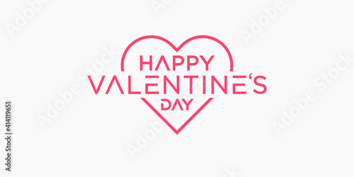 Wallpaper Mural Valentines Day. line lettering design. Happy Valentine's Day Torontodigital.ca