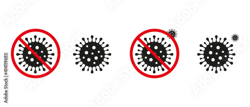 Simple virus drawing icon set, can be used as illustration for ncov coronavirus / covid 19